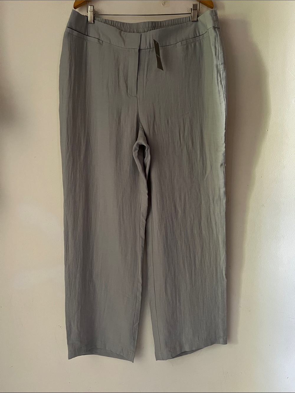 NWT Chico's Travelers Collection Welt Pocket Wide Leg Pants Fairfax Gray Sz 3/XL